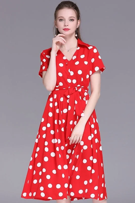 Polka Dot Wrap Dress British Gentlewoman Style
