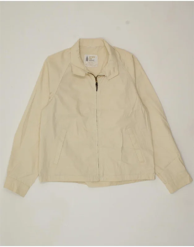 LONDON FOG Womens Bomber Jacket IT 40 Small Beige Polyester