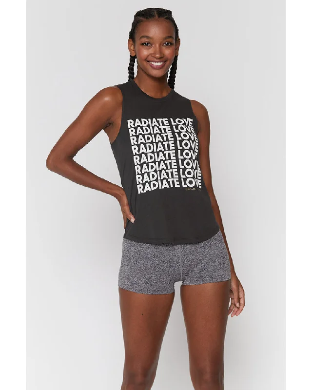 Spiritual Gangster Radiate Love Muscle Tank - Womens - Vintage Black