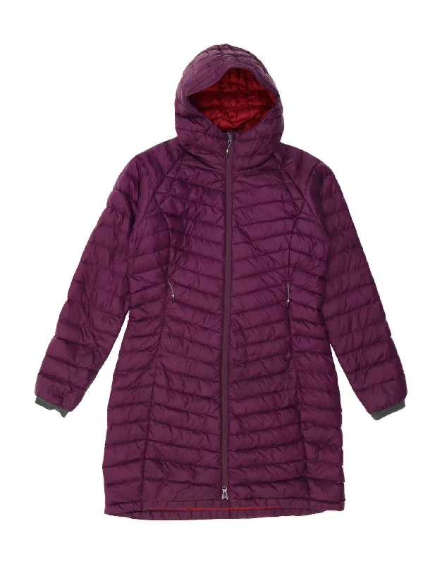 VINTAGE Womens Hooded Padded Coat UK 12 Medium  Purple Polyamide