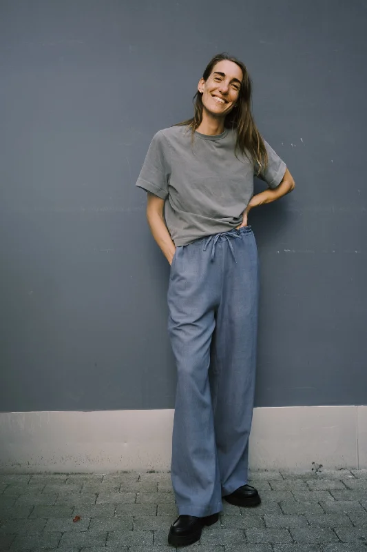 cotton pants - jamuna - blue grey