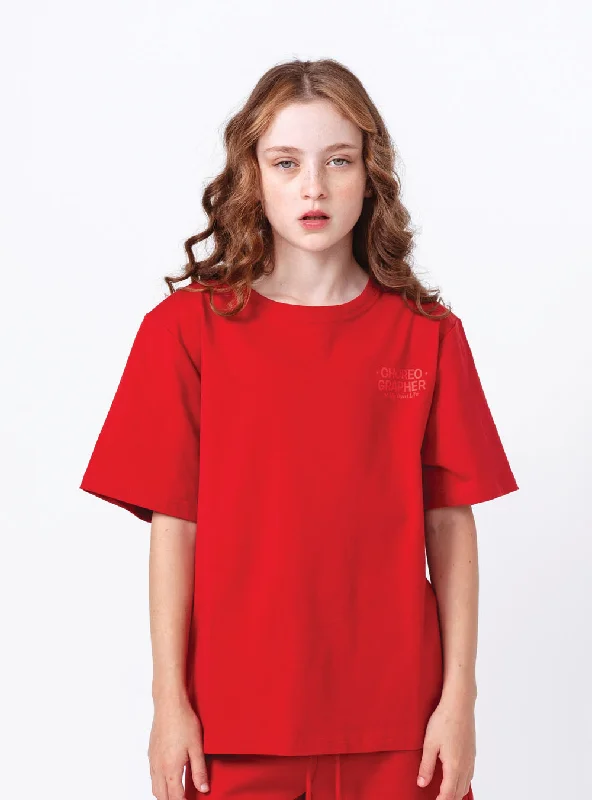 Kids U Logo Baggy Tee Red