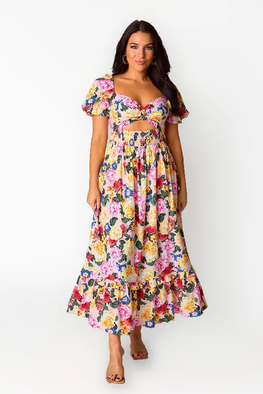 Ross Cut Out Midi Dress - Monet Elegant Women's Formal 