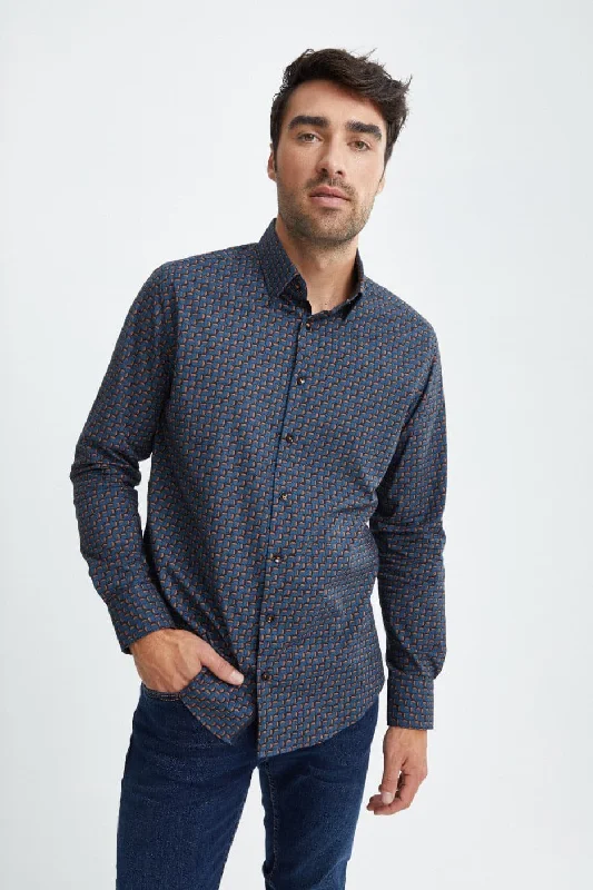 Teal Scotch Print Woven Shirt