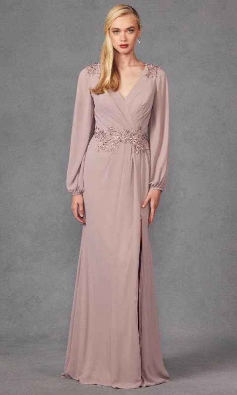 Juliet Dresses JTM16A - Embroidered Long Sleeve Prom Dress