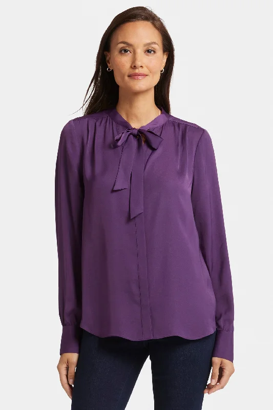 Tie-Neck Blouse - Grape Royale