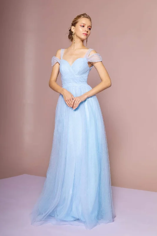 Elizabeth K - GL2610 Cold Shoulder Sweetheart Neck Tulle A-Line Gown Artistic Women's Hand - painted Elizabeth K - GL2610 Cold Shoulder Sweetheart Neck Tulle A-Line Gown Artistic Women's Hand - painted