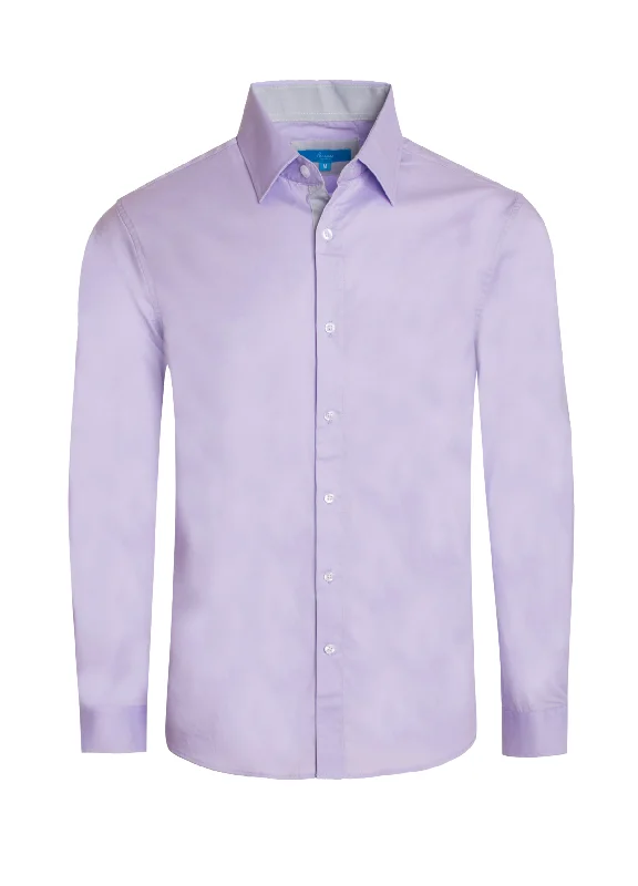 Long sleeve, Cotton-Stretch Shirt in Lavander