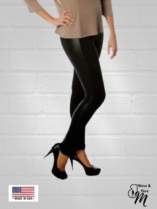 Stretchy Faux Leather Leggings Pants High Waisted Tights - P005