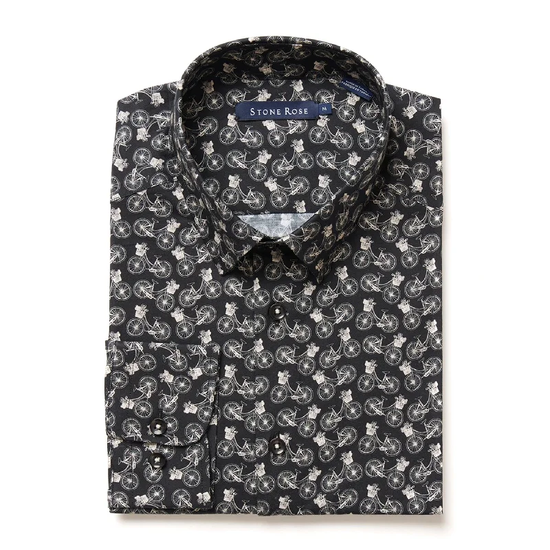 Black Bicycles Print Shirt