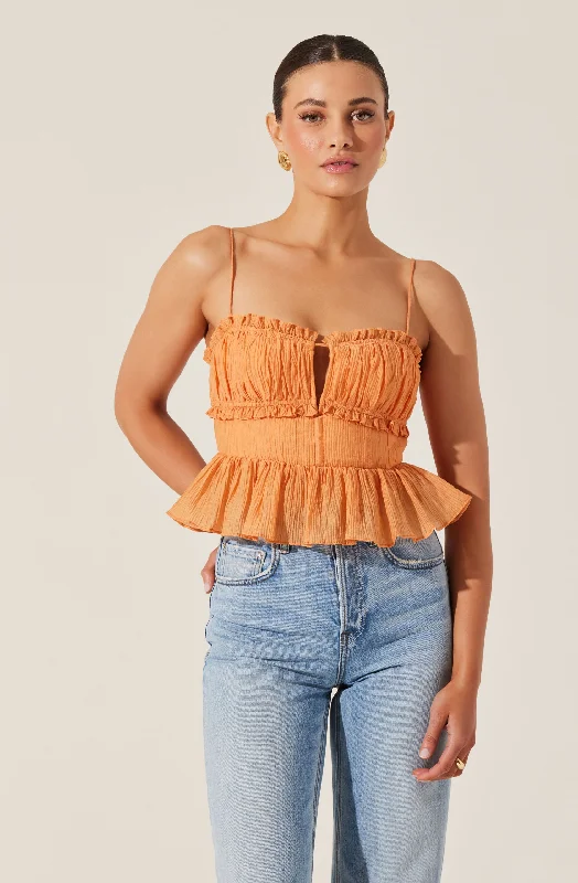 Sylvan Shirred Peplum Top