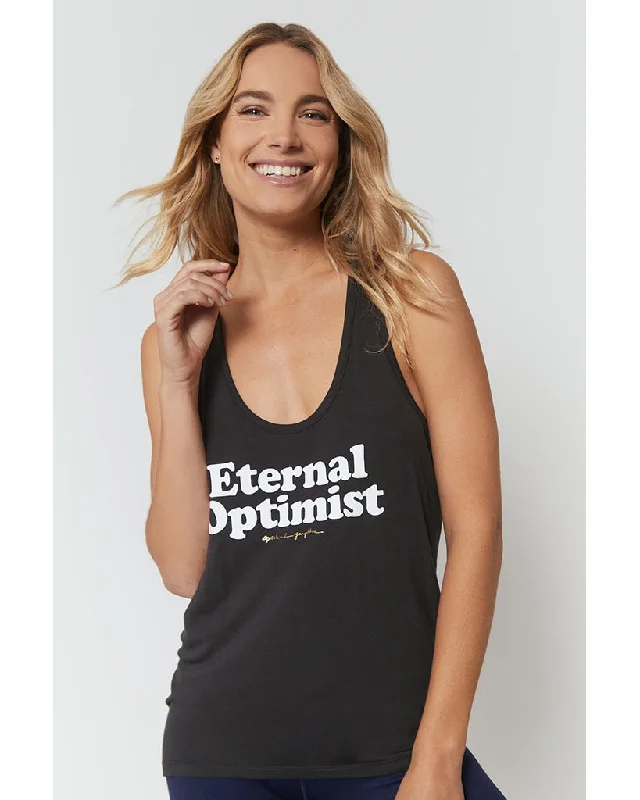 Spiritual Gangster Optimist Boyfriend Tank - SU20411032 - Womens - Vintage Black