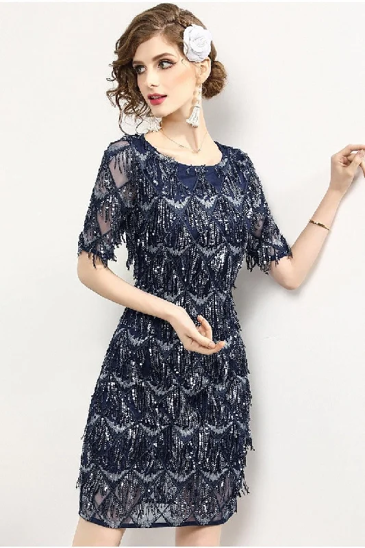 Sequin Tassel Party Dress Stylish Women's Tropical 