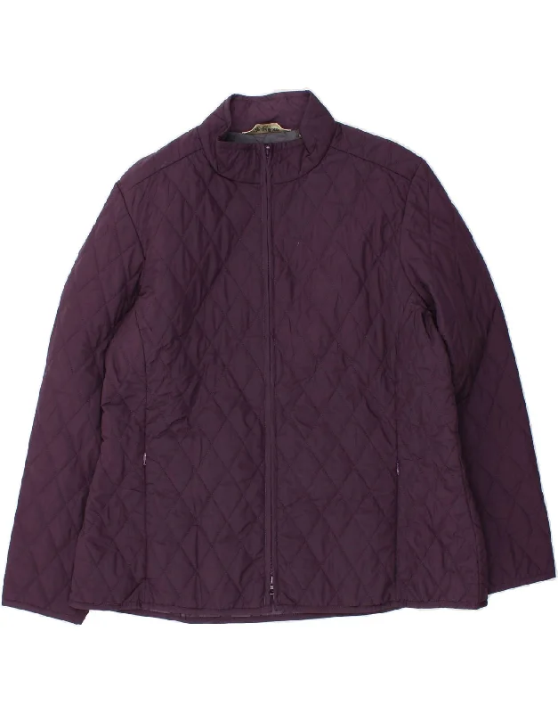 EDDIE BAUER Womens Quilted Jacket UK 20 2XL Purple Polyester