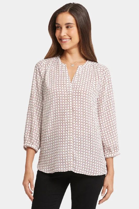 Pintuck Blouse - Graceful Geo