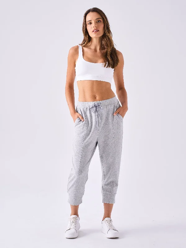 Breeze French Terry Cropped Jogger - Melange Grey