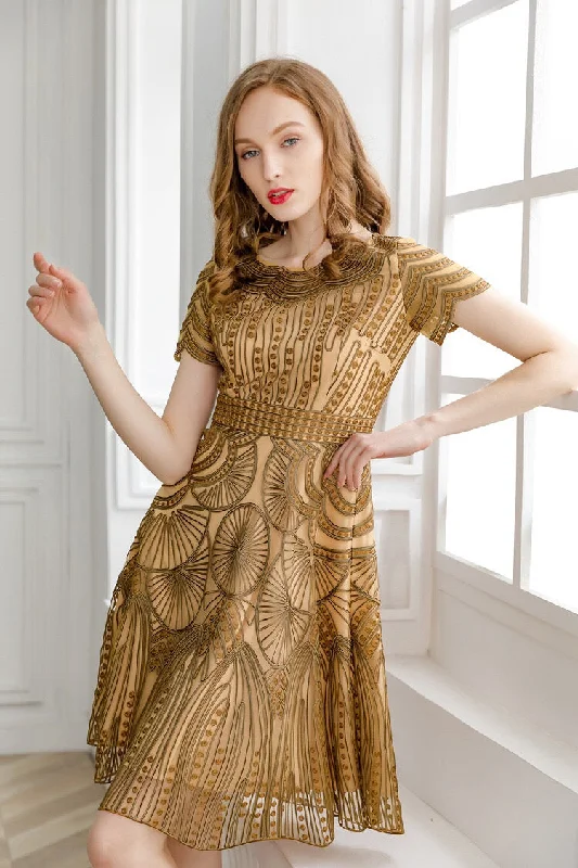 Art Deco Style Lace Dress Sharp Women's Italian