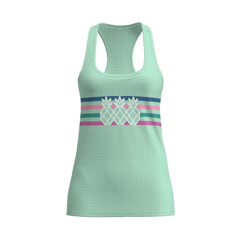 Women's Racerback Tank | Mint with Stripes