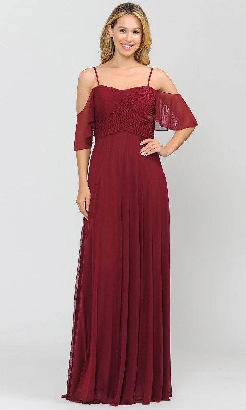 Poly USA 8552 - Flutter Sleeves Flowy Formal Dress French