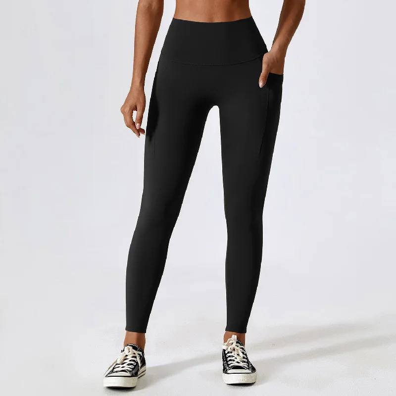 Skinny High Waist Yoga Pants Pocket Sports Leggings Wholesale Womens Clothing N3823122500009