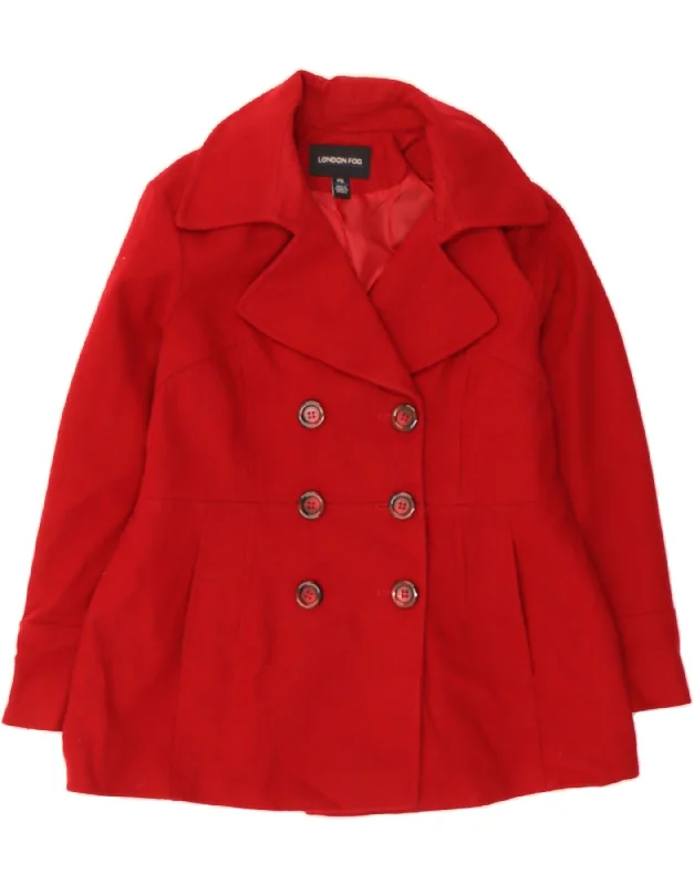 LONDON FOG Womens Pea Coat UK 18 XL Red Wool