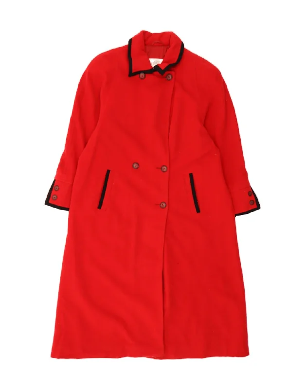 LONDON FOG Womens Double Breasted Coat UK 16 Large Red Wool