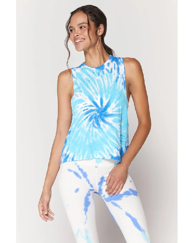 Spiritual Gangster Active Flow Tank Top - SP13611019 - Womens - Aruba Tie Dye