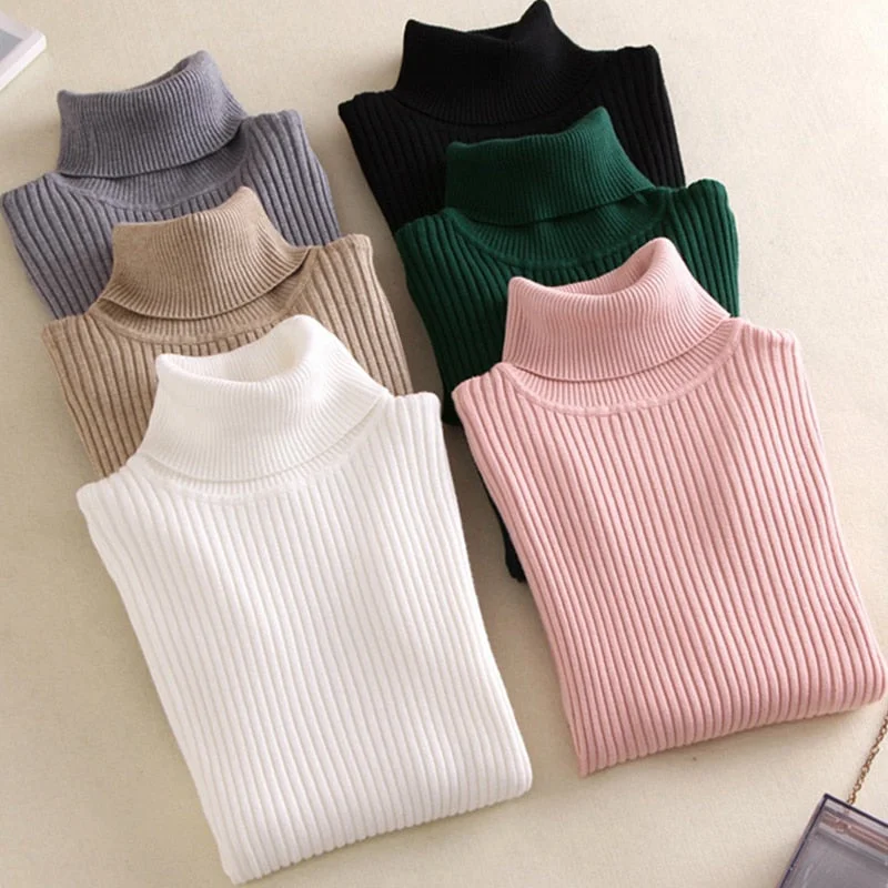 women Knitted Turtleneck Sweater