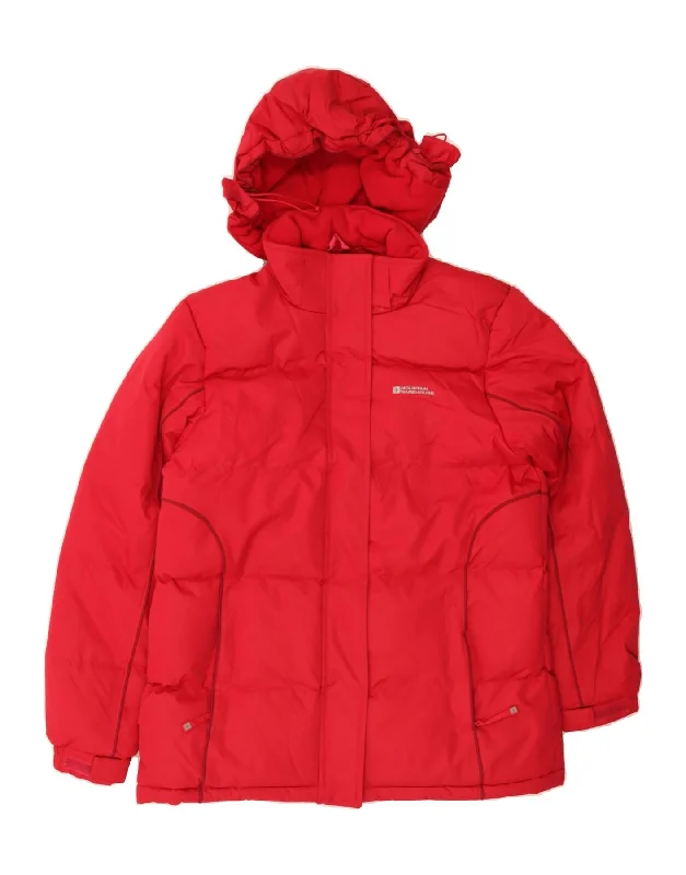 MOUNTAIN WAREHOUSE Womens Hooded Padded Jacket UK 12 Medium Red Polyester