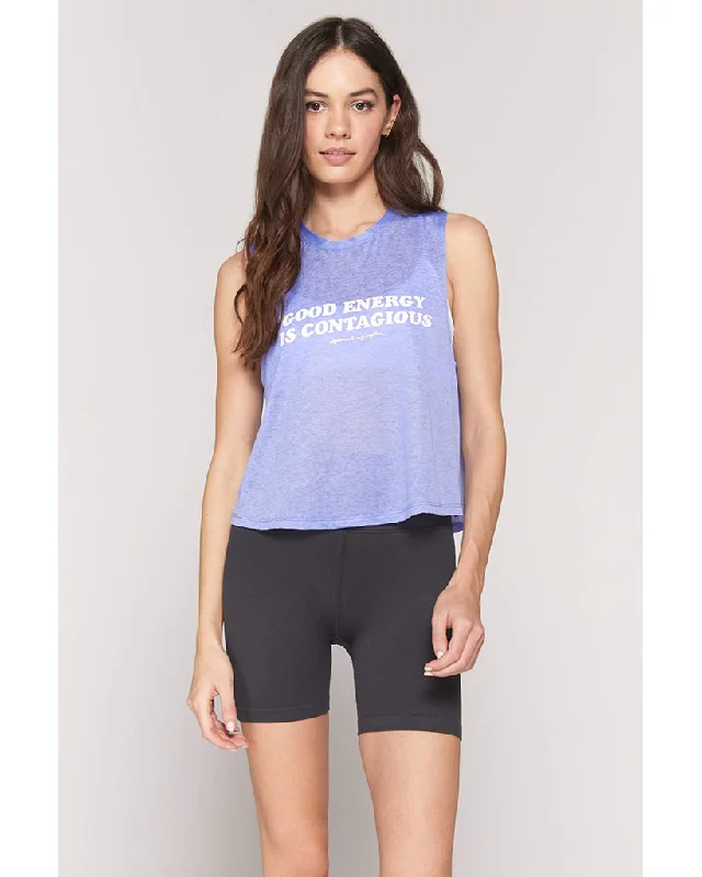 Spiritual Gangster Good Energy Active Crop Tank Top - FA13611005 - Womens - Lunar