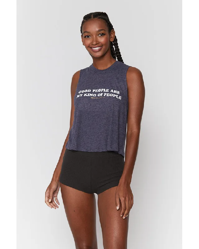 Spiritual Gangster Good Crop Tank - Womens - Heather Night