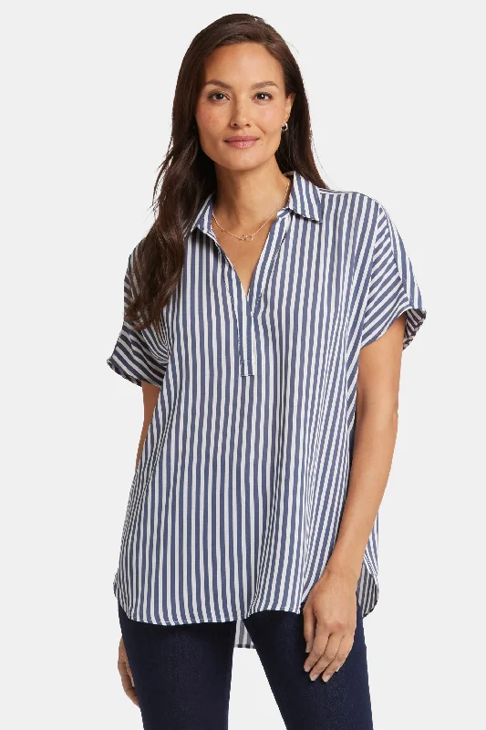 Becky Short Sleeved Blouse - Skyline