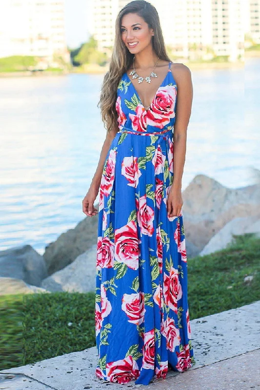 Tropical Print Maxi Dress Hip Women's Urban