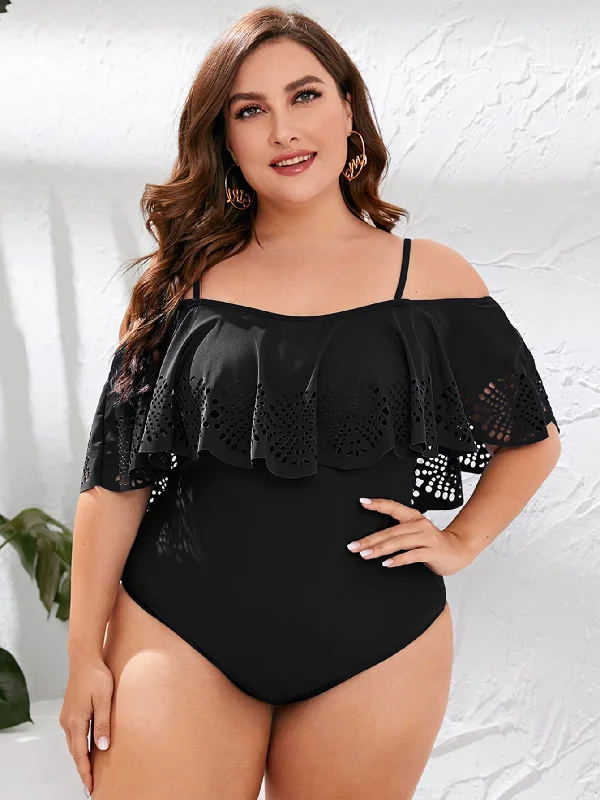 Elegant Off The Shoulder Plus Size One-Pieces