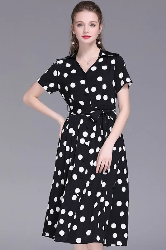 Polka Dot Wrap Dress Edgy Women's Punk