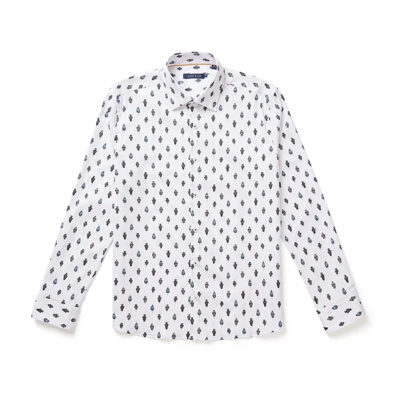 White Chandelier Print Shirt