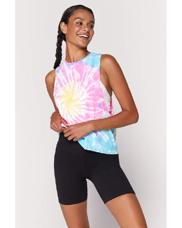 Spiritual Gangster Active Flow Tank Top - SP13611019 - Womens - Sunburst Tie Dye