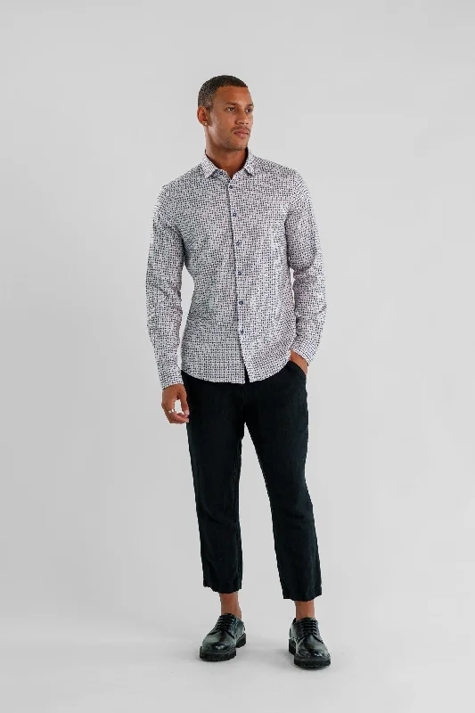 NOVA - Navy Wireframe Long Sleeve Shirt