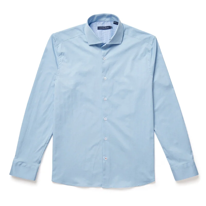 Light Blue Solid Woven Drytouch Shirt