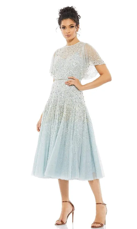 Mac Duggal - 93655 Softy Bell Sleeve Tea Length Dress European