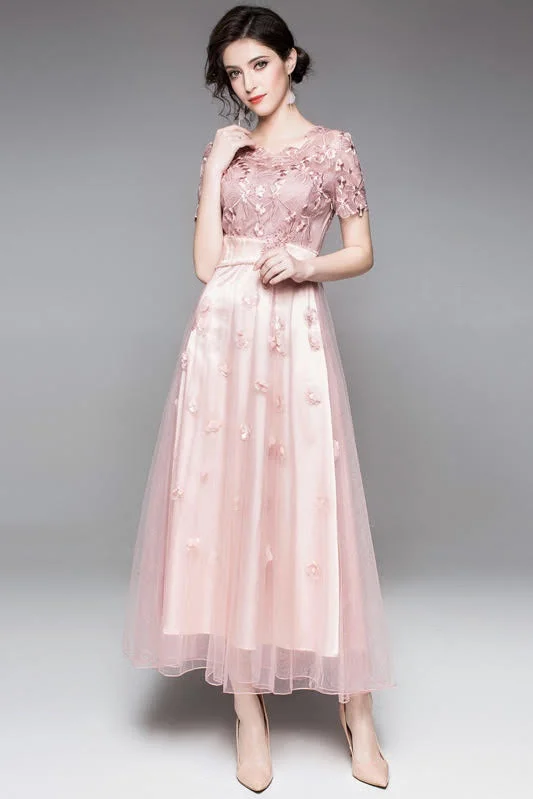 Lace Maxi Dress W/ Beads Dynamic Women's Moto