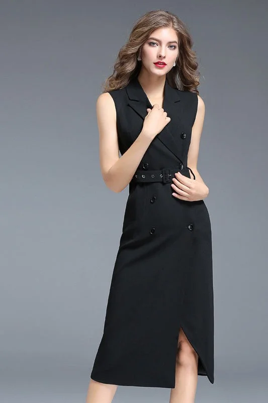 Notched Collar Double Breasted Dress purpose