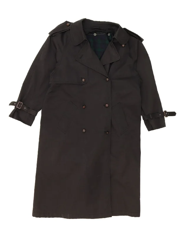 BHS Womens Trench Coat UK 12 Medium  Black Polyester