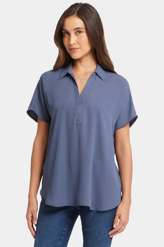 Becky Short Sleeved Blouse - Cascade Lake