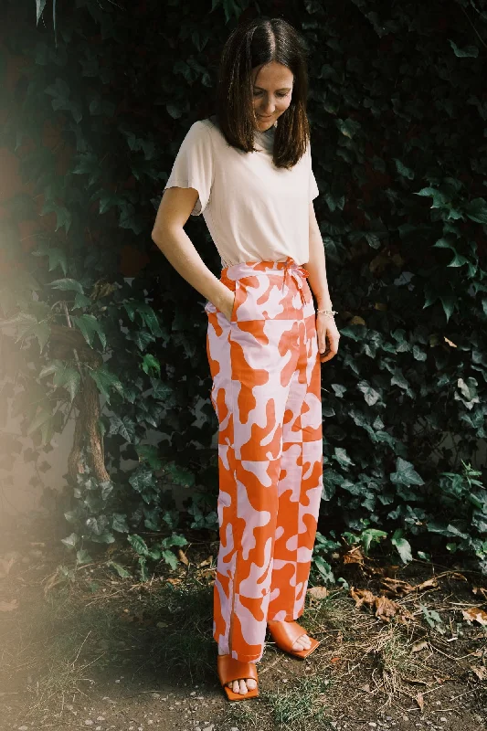 cotton pants - coral