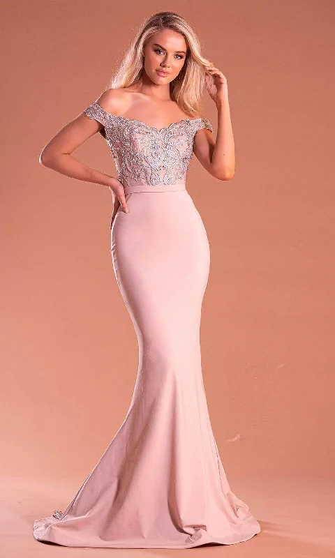 Portia and Scarlett - PS21190 Embroidered Off Shoulder Mermaid Dress Trendy Women's Portia and Scarlett - PS21190 Embroidered Off Shoulder Mermaid Dress Trendy Women's