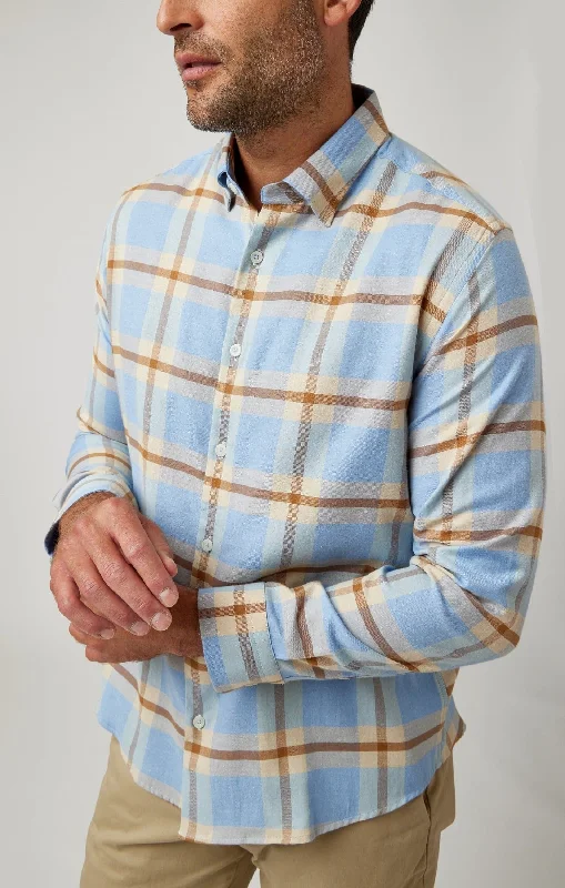 Light Blue Tartan Plaid Drytouch Shirt