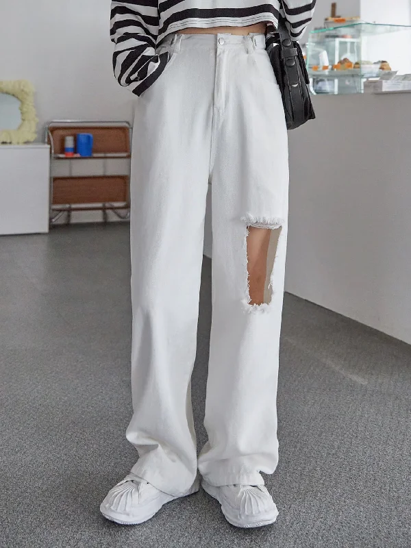 Casual Plain Pocket High Waist Long Women Pants