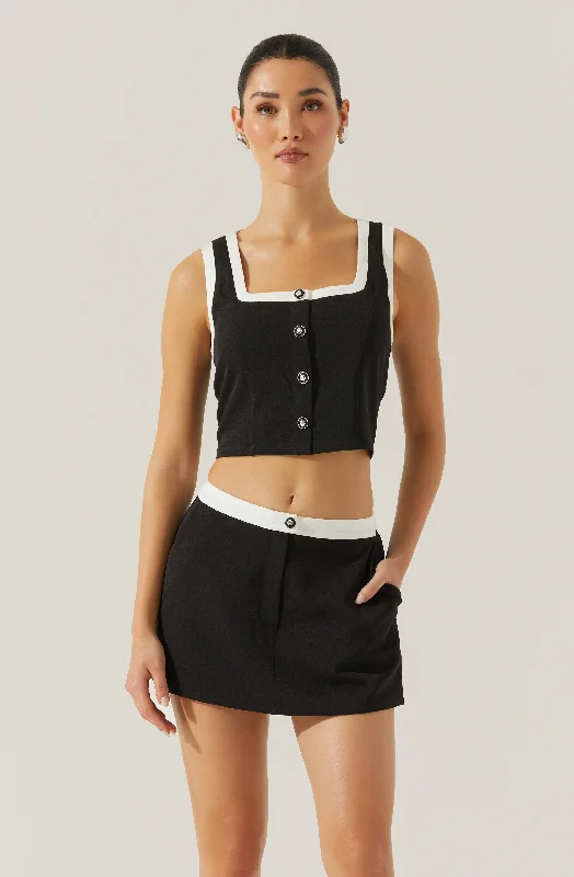 Rory Contrast Trim Top