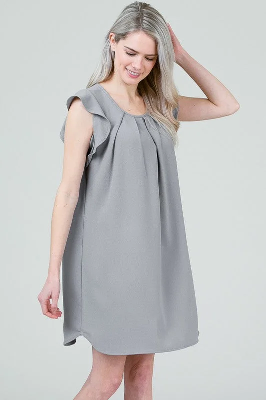 Ruffled Mini Dress Feminine Women's Soft 